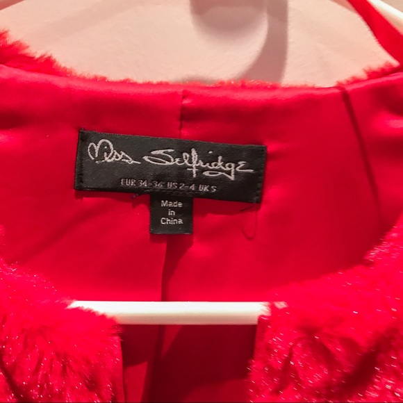 Miss Selfridge Teddy Faux Fur Bomber Jacket - Picture 4 of 8